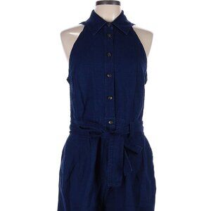 Banana Republic Sleeveless Dark Denim Belted Shorts Romper